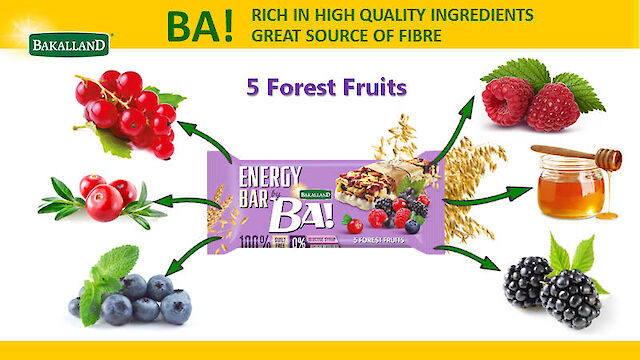Product image of Bakalland Energy Cereal bar with 5 forest fruits and yogurt coating by Bakalland