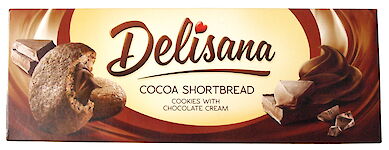Product image of Cocoa Shortbread Cookies with chocolate cream by Delisana